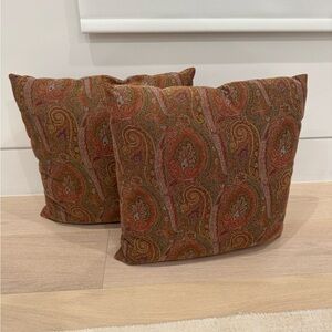 Ralph Lauren Paisley Accent Pillows - Brown and Red